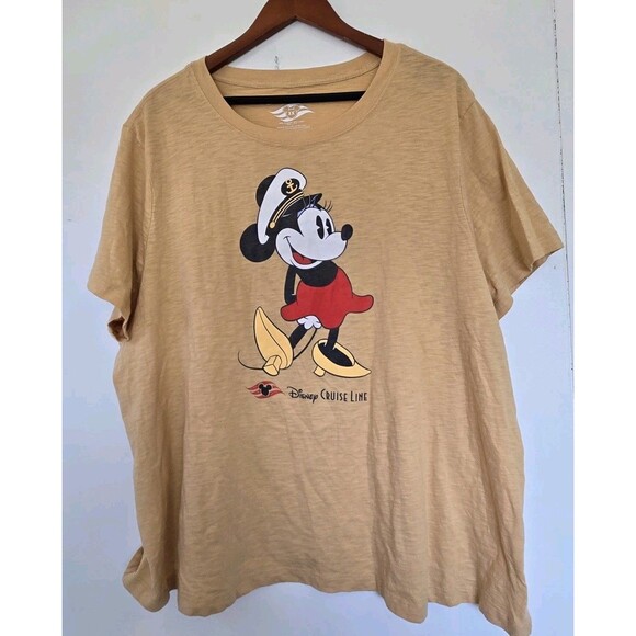 Disney T-shirt Womens Plus 3X Brown Minnie Mouse Cruise Line Travel Casual - Picture 1 of 5